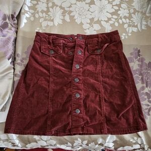 Mossimo Supply Co. Red Button-Up Mini Skirt